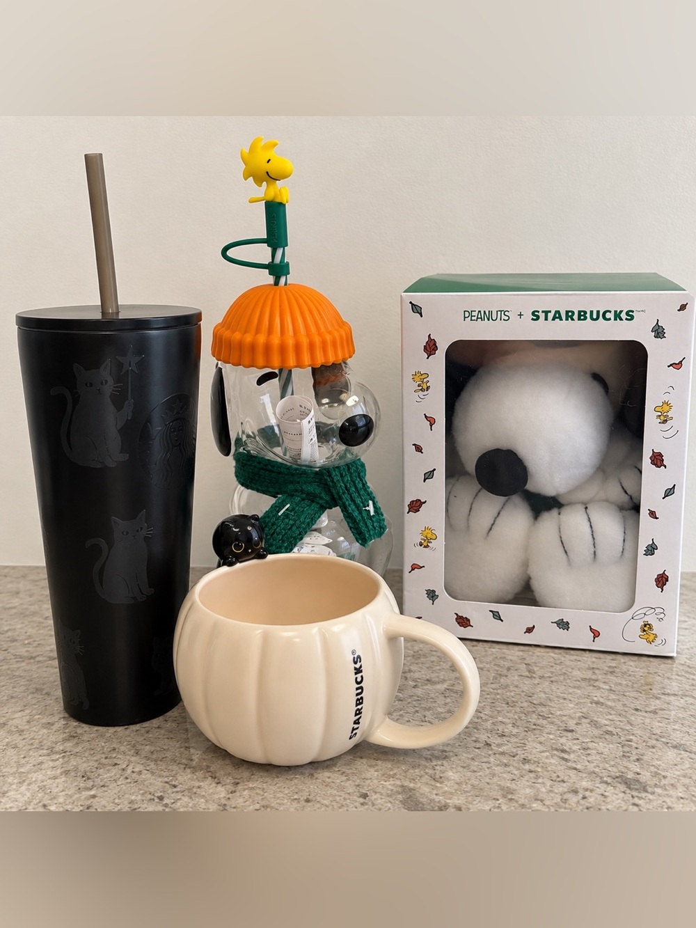 Starbucks 2026 Snoopy Peanuts Halloween Black Cat Limited Edition Bundle